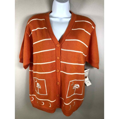 Neu Clemson South Carolina Damen-Cardigan mit Thema orange Terazzo  - Bild 1 von 14