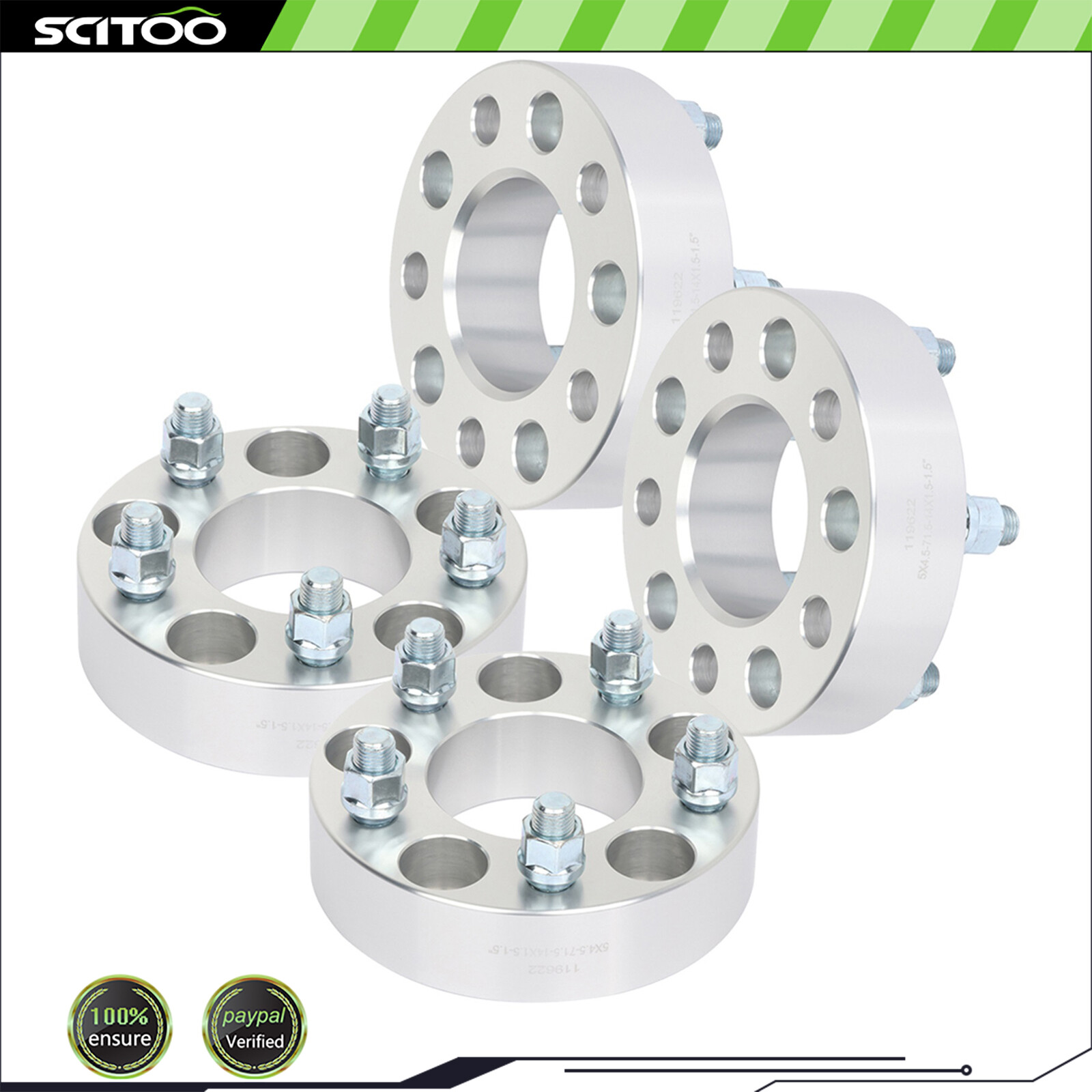 Scitoo 4Pcs 1.5" Wheel Spacers 5x4.5 Bolt Pattern For Chrysler 300 / Dodge Charger / Magnum 2006