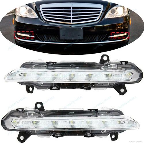 Pair Front Fog Light DRL For Mercedes Benz S350 S400 S550 S600 CLS550 CL C C350 - Picture 1 of 6