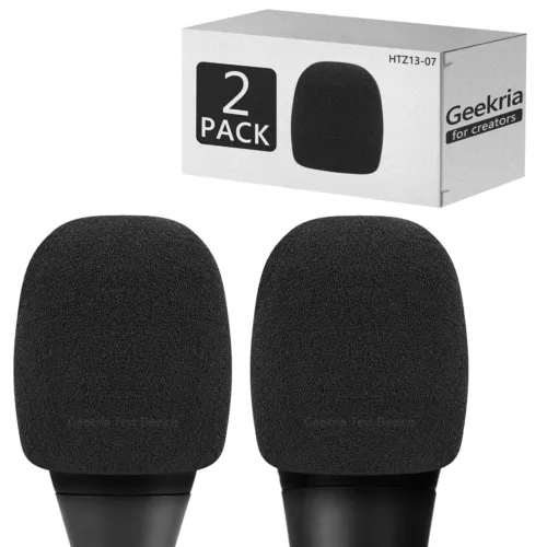 Geekria Schaum Windschutzscheibe für AKG P2, P3S, P5i, C5, D5, D7, DMS100 (2er-Pack)