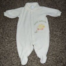 Vintage Carters Duckie Footed Sleeper White Terry Baby Duck 0-3 Months