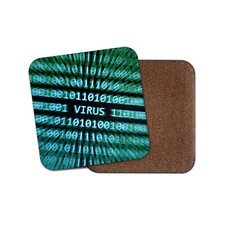 Virus Code Coaster - Binary Geek Hacking IT Men's Fun Computer Cool Gift #16283