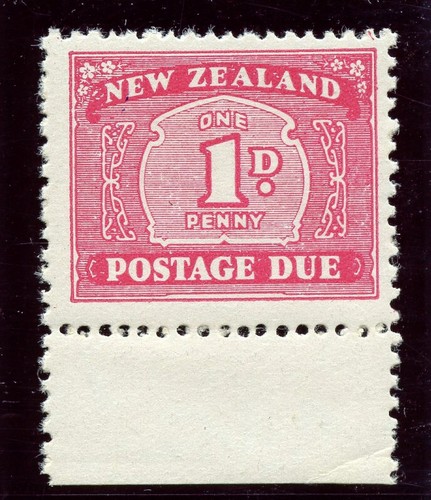Neuseeland 1949 KGVI Porto fällig 1d Karmin Pracht postfrisch. SG D45. Sc J27.