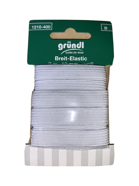 Gummilitze Gummiband SchlüPfer Gummi GrüNdl 2Mx12Mm Weiß Super Elastic Ovp-image