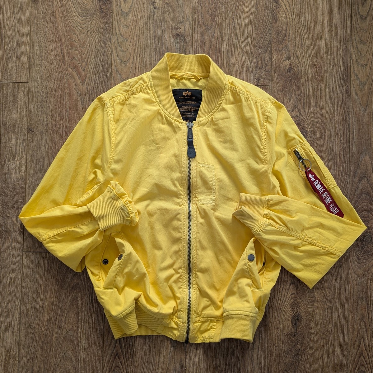 Alpha Industries MA-1 Yellow Light Men's Bomber Jacket Size