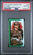 CJ Cron - 2022 Allen & Ginter Chrome Mini Green Refractor  PSA 10  #91/99