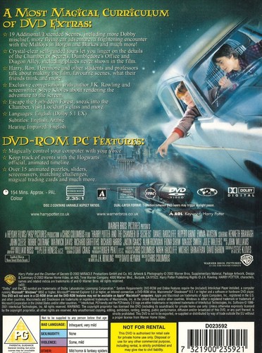 Harry Potter and the Chamber of Secrets (2002) Widescreen DVD, Daniel Radcliffe - Picture 2 of 2