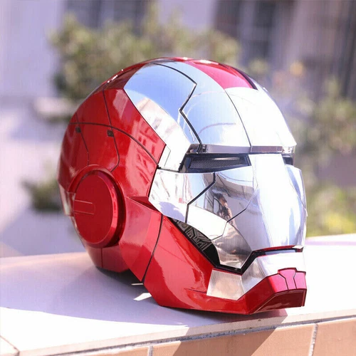 AUTOKING 1:1 Wearable JARVIS Voice Control Cosplay Iron Man MK5 Helmet Mask Gift - Foto 28 di 50