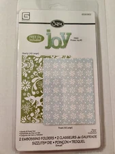 SIZZIX - DEARLY & FROST TWO EMBOSSING FOLDERS SET & JOY #3 Die Set - #656962