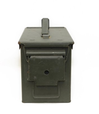 Vintage Metal Can Box Army Military 100 Cartridges 50 cal Vintage Metal Can Box Army Military 100 Cartridges 50 cal