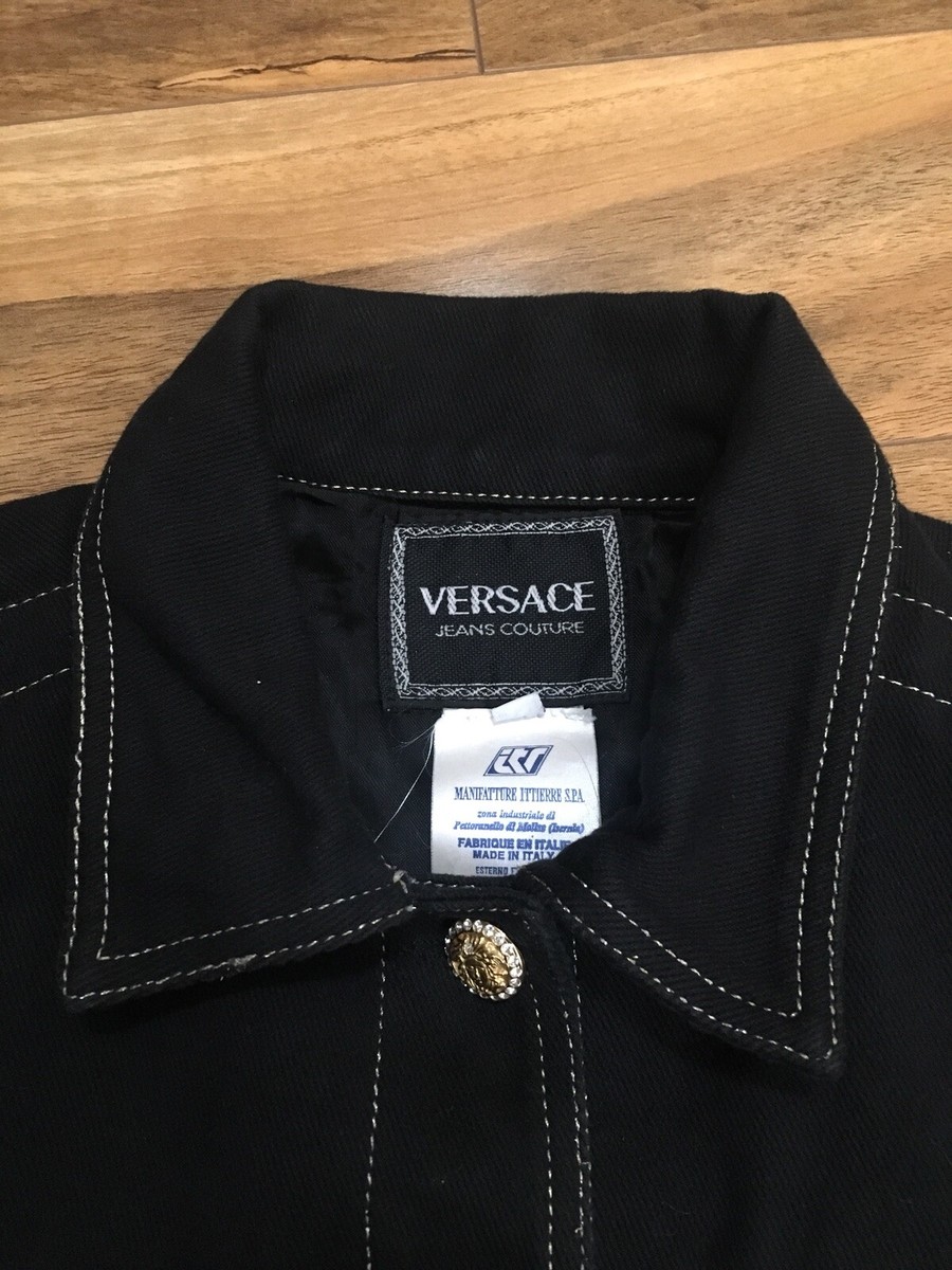 VERSACE JEANS COUTURE 90s ロングコート 90s Versace Jeans Couture Pink Denim Jeans Jacket With Gold