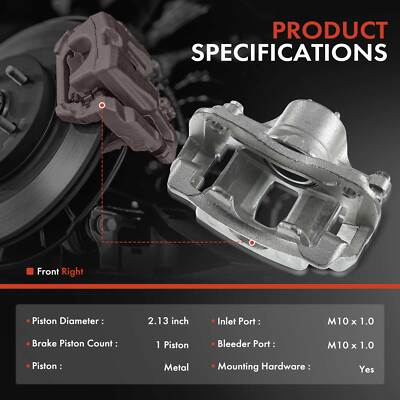 2pcs Disc Brake Caliper Set Front Left Driver and Tunisia