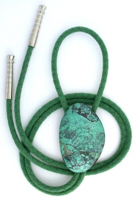 83.60 CARAT BLUE SPIDERWEB TURQUOISE CABOCHON CAB GEMSTONE BOLO TIE TA30/101724
