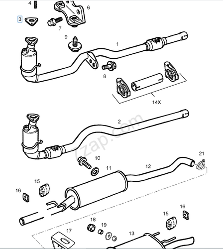 GUARNIZIONE TUBO SCARICO ANT A COLLETTORE OPEL CORSA B TIGRA A - 90529426 - Imagen 3 de 3