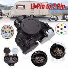 13 Pin to Twin 7 Pin Trailer Board Extension Adaptor Socket Plug Caravan Towing