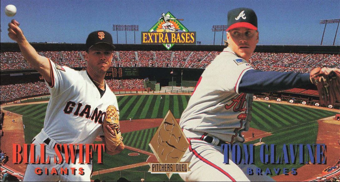 1994 Fleer Extra Bases Pitcher's Duel Bill Swift / Tom Glavine #M9