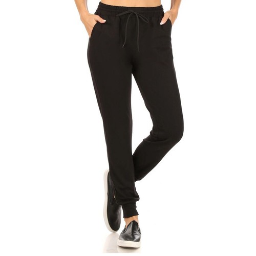 Womens Sweatsuit Jogger Pants High Rise Loose Fit Elastic Waist Straight Leg - Picture 4 of 19