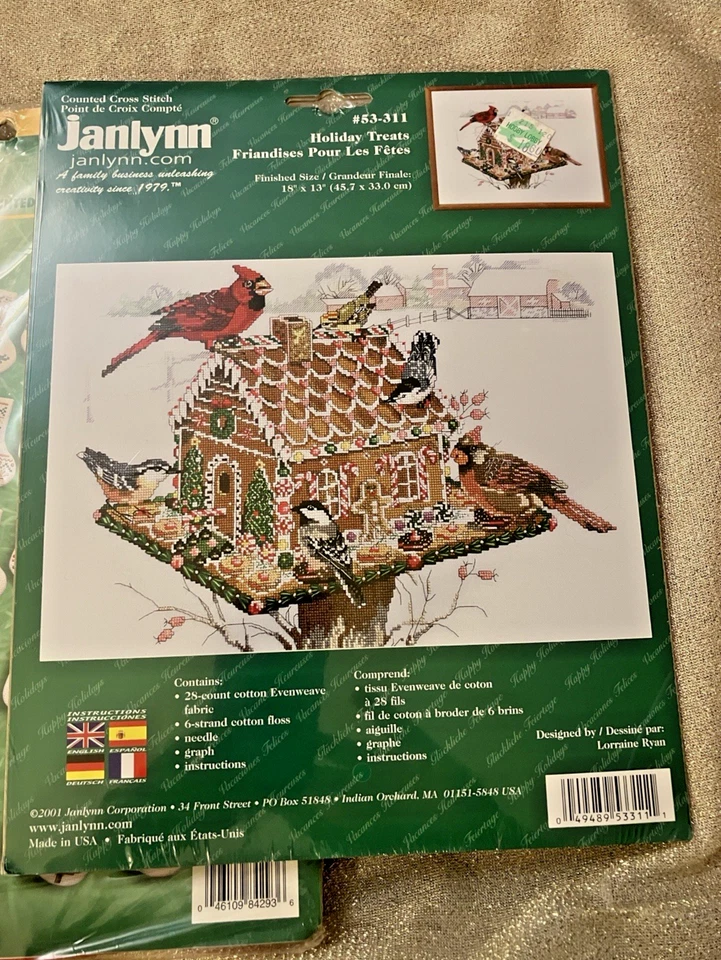 Bucilla & Janlynn Counted Cross Stitch Kits Christmas Ornaments Gingerbread - Image 2 of 4