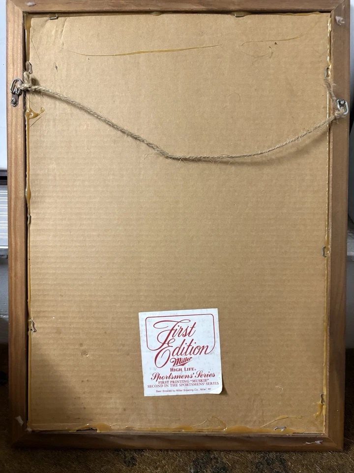 Vintage Miller High Life Sportsman Series Muskie Mirror First Edition Bar Decor - Image 2 of 3