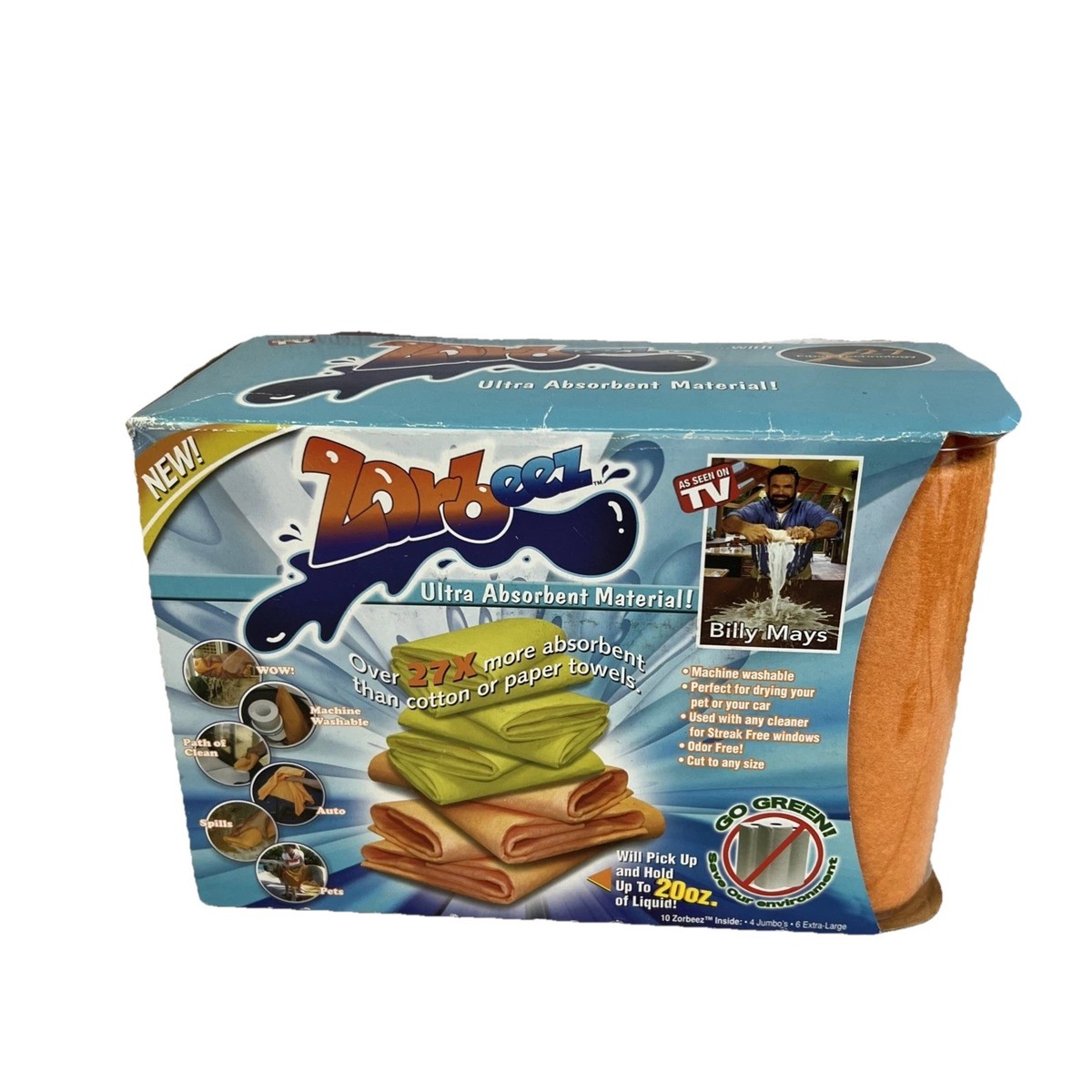 As Seen On TV Zorbeez Cleaning Drying Towels Billy Mays