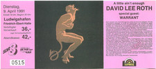 David Lee Roth In Concert 1991 Ludwigshafen Ticket /Konzertkarte /Eintrittskarte