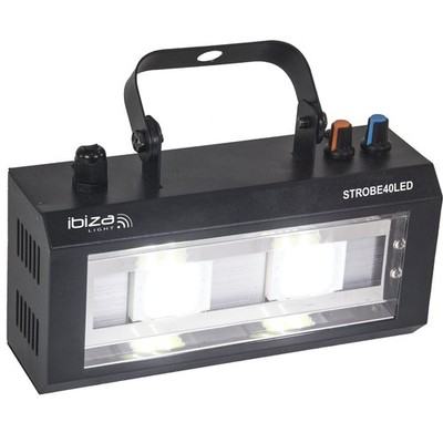 IBIZA STROBE40LED LED STROBOSKOP 2x20 Watt LICHT PARTY DISCO CLUB SHOW