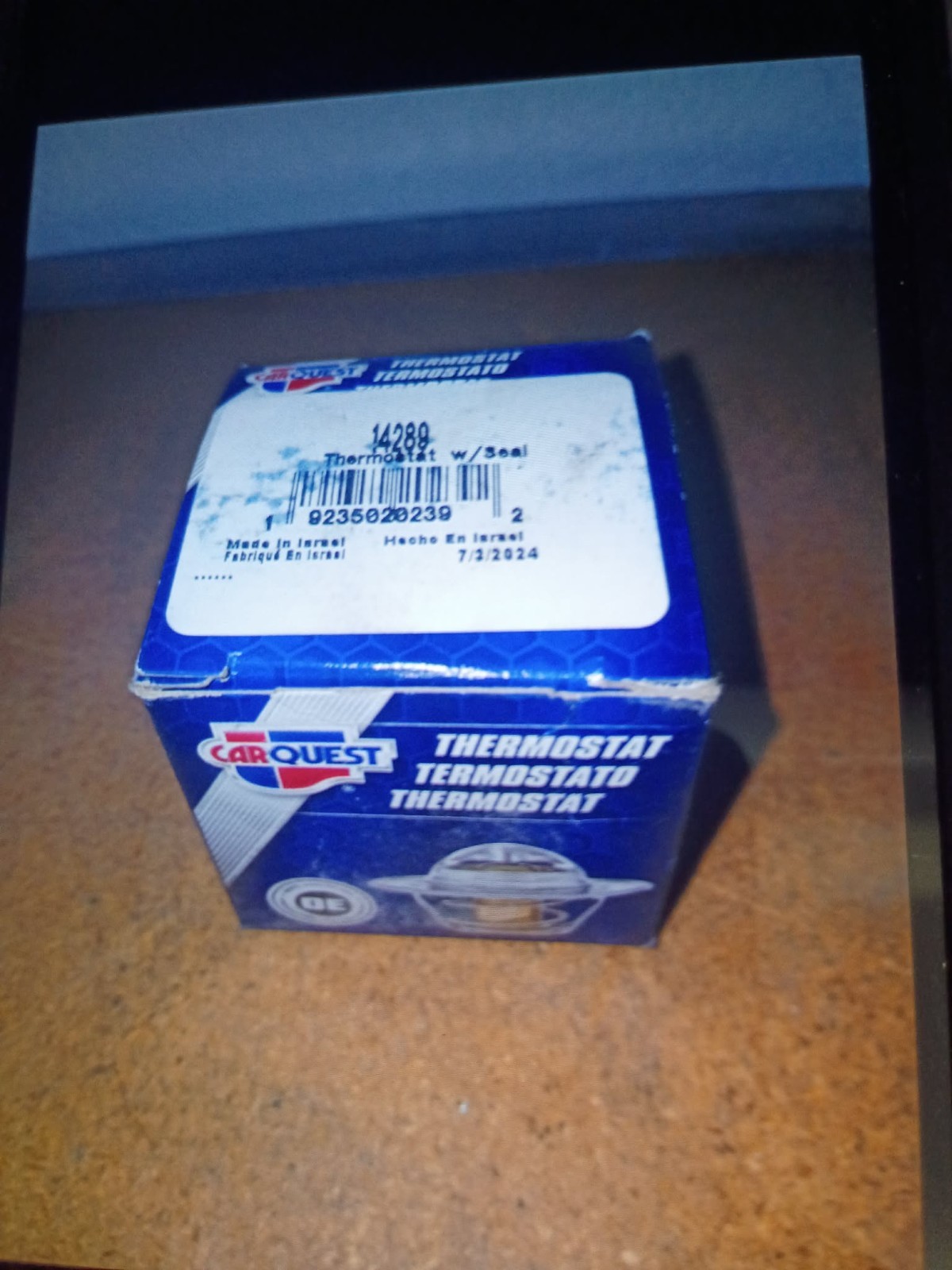 CAR PARTS, Carquest Premium Standard Thermostat: With Seal, 190 Degrees, #14289
