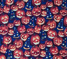 1 Yard Fall Pumpkins Halloween Witch Hats BTY 100 Cotton Sewing Fabric