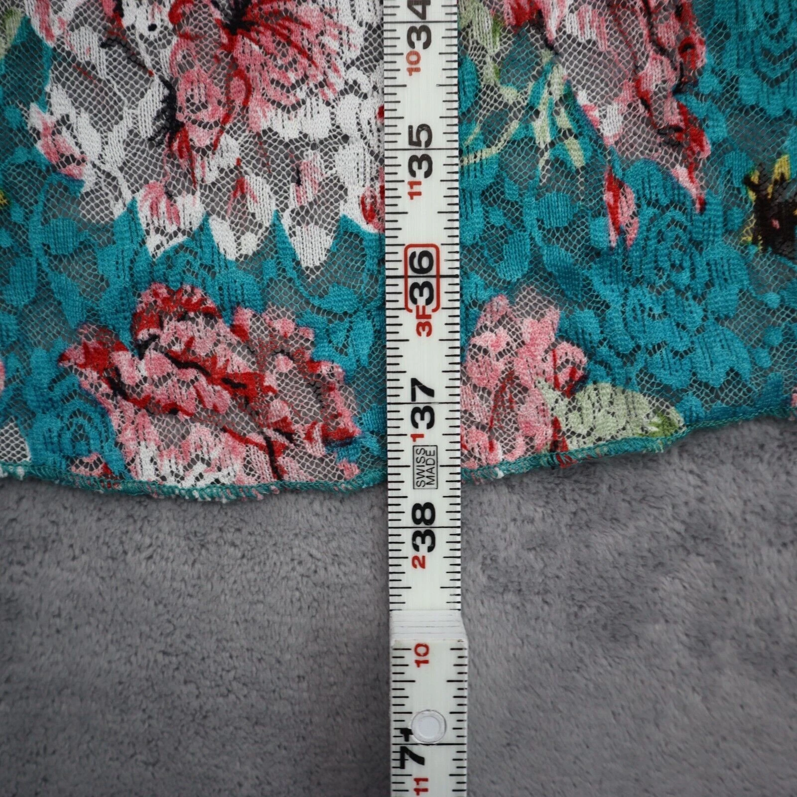 VETEMENTS Abito Diva Apparel donna S blu maglia floreale senza spalline cintura alto basso outwear