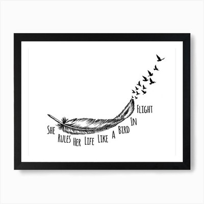 Sie regiert ihr Leben wie ein Vogel in F gerahmtes Wandbild Poster Leinwanddruck Bild