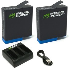 Wasabi Power Battery 2-Pack, Fully Decoded Charger for GoPro HERO 8/7/6/5
