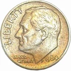 90% Silver - 1964-D Roosevelt Dime  -Coin pictured is what you will receive