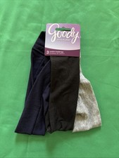 Goody Ouchless Headwraps Set of 3 Black, Grey,Navy 3pc Set