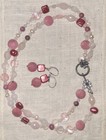 Pink Pearl Clear Whitel Beads Necklace Choker And Earrings — photo 4