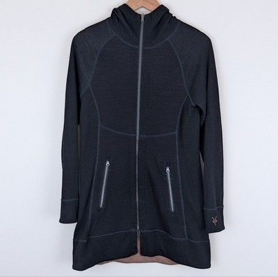 Ibex Dyad Reversible Tunic Length Long Sleeve Full Zip Merino Wool Sweater