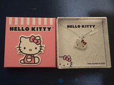 Hello Kitty Fine Silver Plated Heart necklace NEW