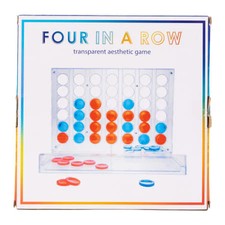 Four in a Row Transparent Aesthetic Game Board Game for 2 Players