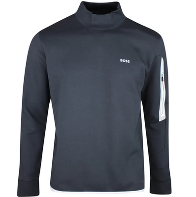 BOSS Herren Sweatshirt dunkelblau Pullover mit Logo - Salbock 1 Größe S