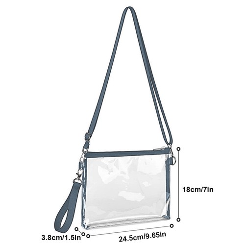 Borsa a tracolla in PVC trasparente borsa da stadio borsa sportiva portatile portaoggetti - Foto 22 di 25