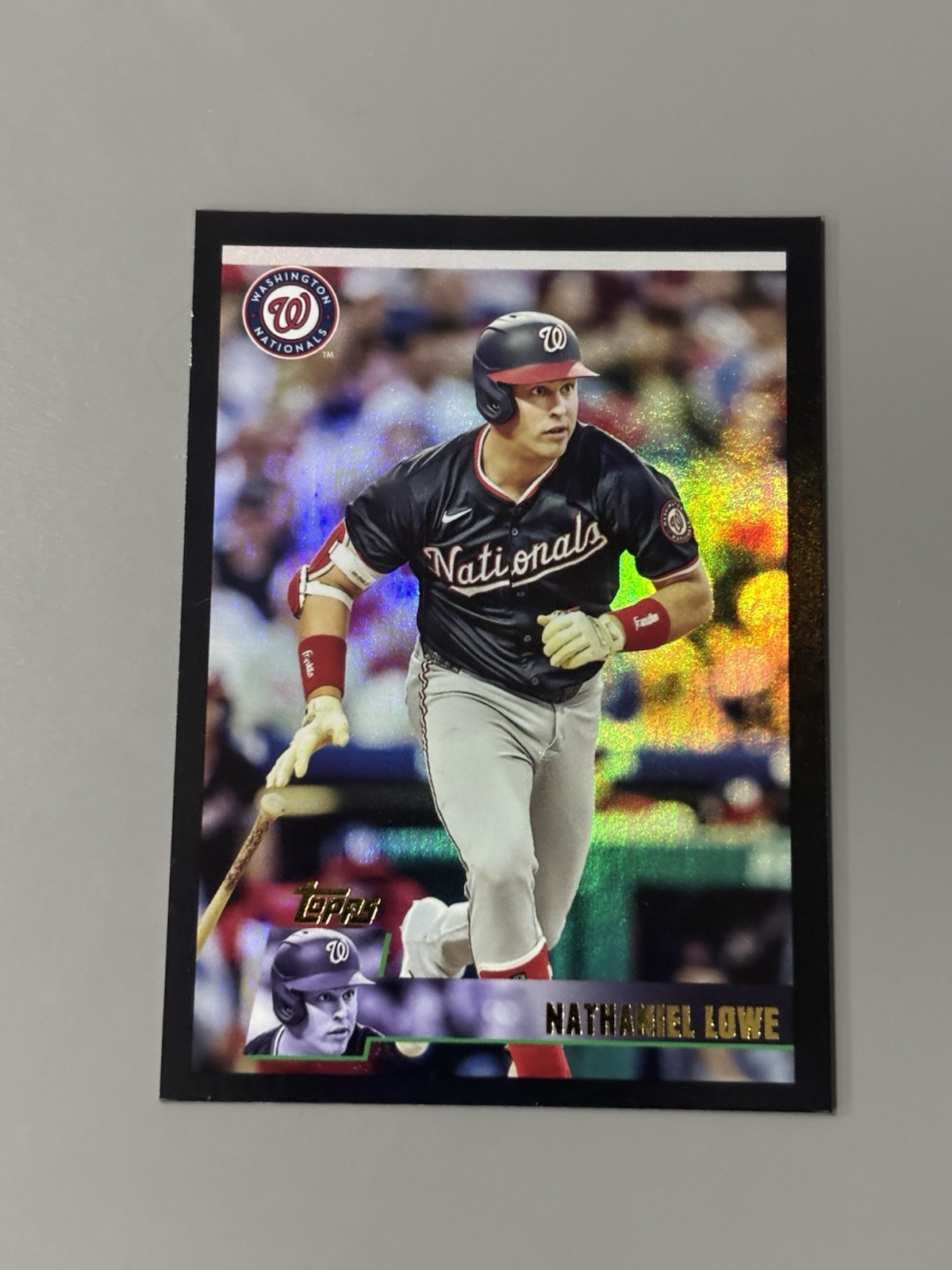2025 Topps Archives Baseball Nathaniel Lowe #135 Black Foilboard Nationals