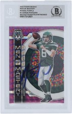 Aaron Rodgers Jets Signed 2023 Panini Mosaic Men of Mastery #MM-4 #/49 BAS Card