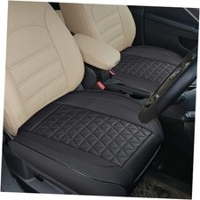 2PCS Leather Car Seat Cover, Front Bottom Seat Cushion Cover, Car Seat black 2