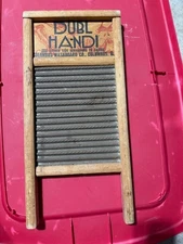 VINTAGE DUBL HANDI WASHBOARD COLUMBUS OH DOUBLE SIDED GREAT DECOR