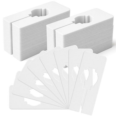100 Pack Plastic Hangers & Closet Dividers, 5 x 2 Inch White Rectangular Clot...