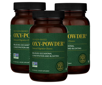 3pack Oxy-Powder Colon Cleanse 60 Caps Natural Constipation Relief Detox Support