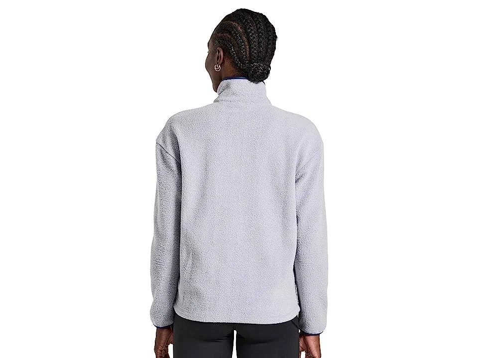 Saucony Rested Jacket Womens Medium Gray Sherpa Quarter Zip Long Sleeve GBO159 - Image 2 of 4