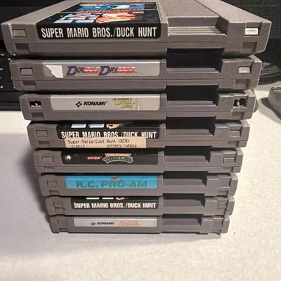 Nintendo NES Game Lot Of 8! Mario Bros Duck Hunt Bayou Billy Turtles Etc!!!