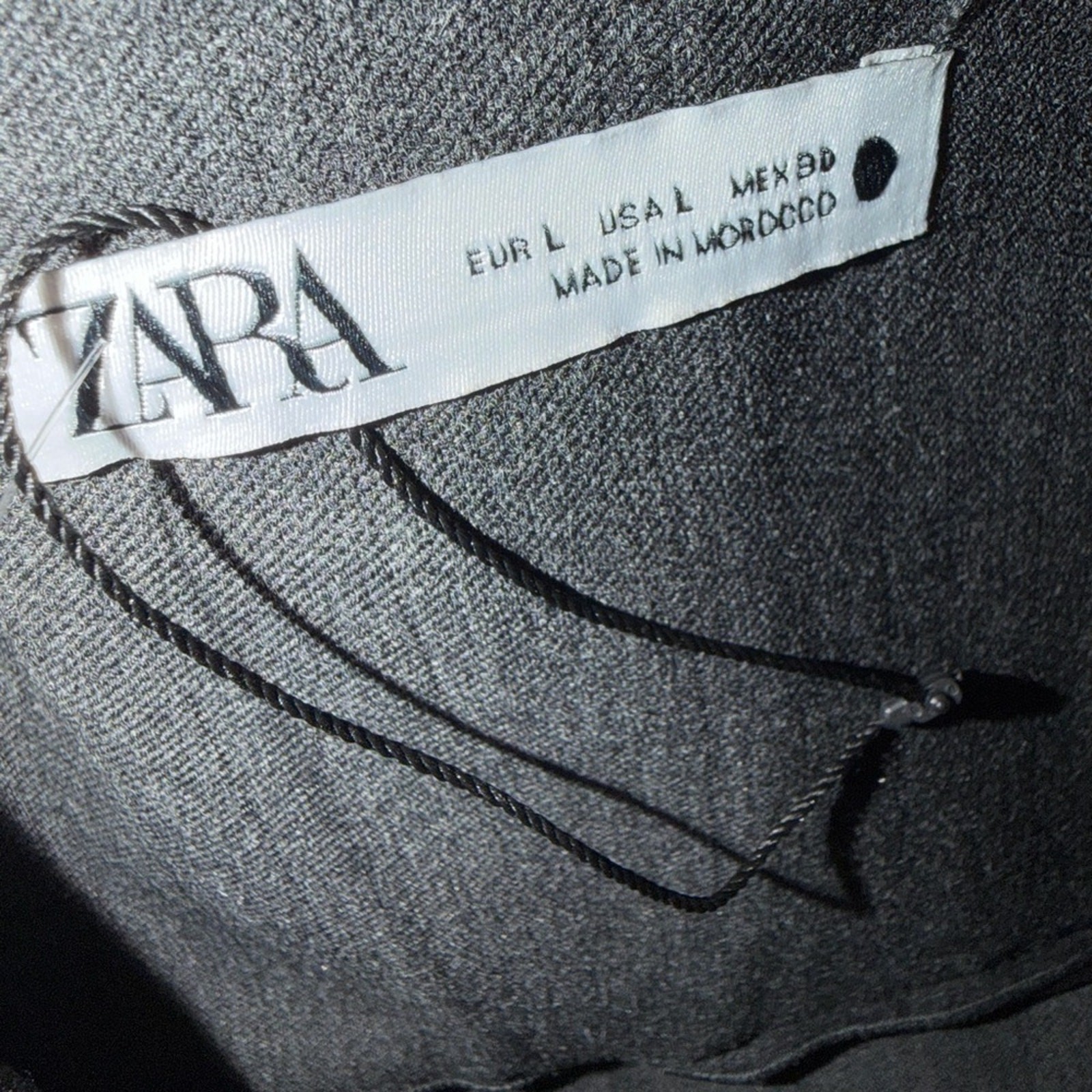 Zara ZW Collection Gray Strapless Midi Dress Draped Bodice Size Large NWOT thumbnail 13