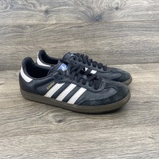 Adidas Samba Classic Mens Black White Leather Low Top Sneakers Size 6.5