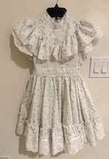 Mini World vintage 1980s girls' ruffle cottagecore floral dress circle size 7